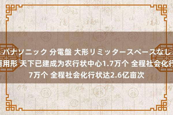 パナソニック 分電盤 大形リミッタースペースなし 露出・半埋込両用形 天下已建成为农行状中心1.7万个 全程社会化行状达2.6亿亩次