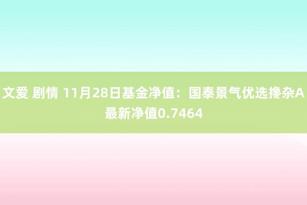 文爱 剧情 11月28日基金净值：国泰景气优选搀杂A最新净值0.7464