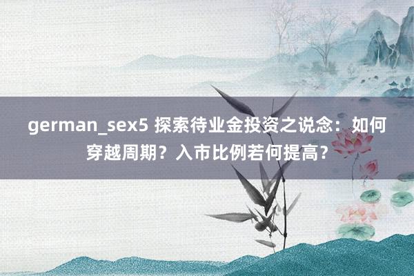 german_sex5 探索待业金投资之说念：如何穿越周期？入市比例若何提高？