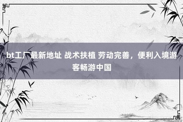 bt工厂最新地址 战术扶植 劳动完善，便利入境游客畅游中国