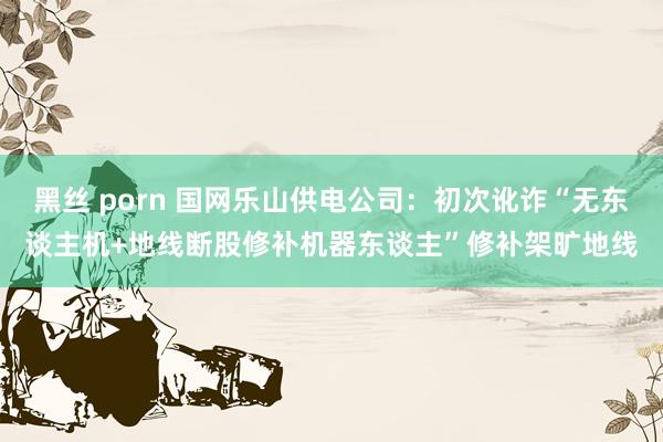 黑丝 porn 国网乐山供电公司：初次讹诈“无东谈主机+地线断股修补机器东谈主”修补架旷地线