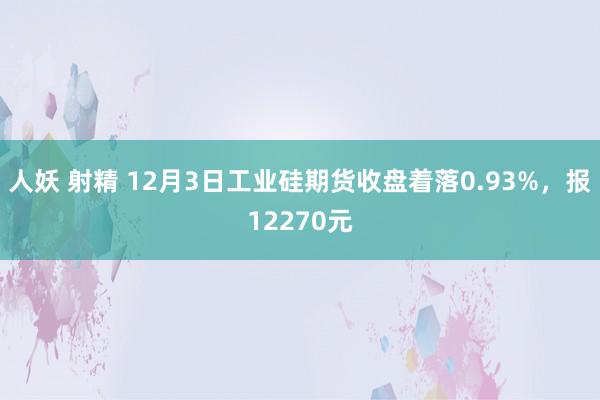 人妖 射精 12月3日工业硅期货收盘着落0.93%，报12270元