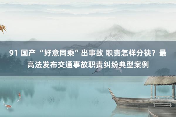 91 国产 “好意同乘”出事故 职责怎样分袂？最高法发布交通事故职责纠纷典型案例