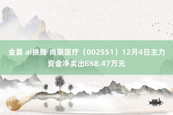 金晨 ai换脸 尚荣医疗（002551）12月4日主力资金净卖出868.47万元