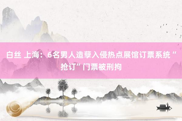 白丝 上海：6名男人造孽入侵热点展馆订票系统“抢订”门票被刑拘
