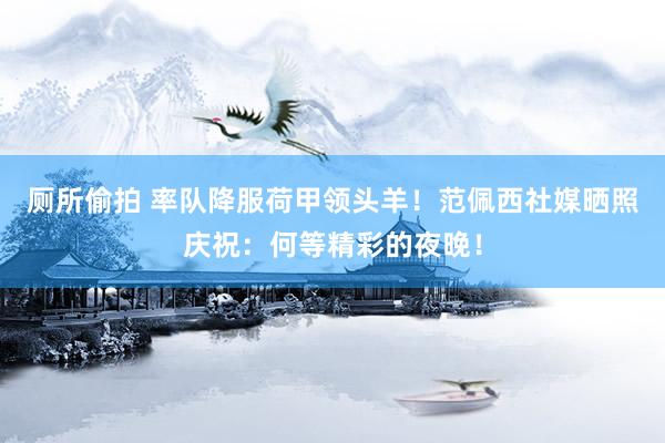 厕所偷拍 率队降服荷甲领头羊！范佩西社媒晒照庆祝：何等精彩的夜晚！