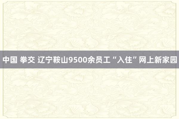 中国 拳交 辽宁鞍山9500余员工“入住”网上新家园