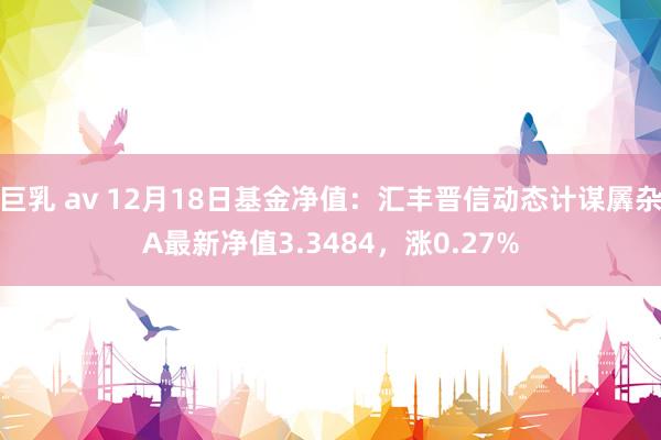 巨乳 av 12月18日基金净值：汇丰晋信动态计谋羼杂A最新净值3.3484，涨0.27%