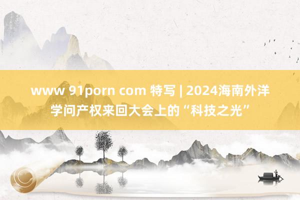 www 91porn com 特写 | 2024海南外洋学问产权来回大会上的“科技之光”