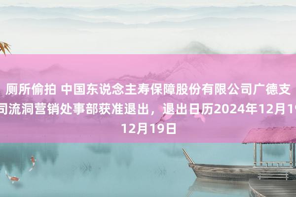 厕所偷拍 中国东说念主寿保障股份有限公司广德支公司流洞营销处事部获准退出,退出日历2024年12月19日