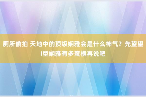 厕所偷拍 天地中的顶级娴雅会是什么神气？先望望I型娴雅有多蛮横再说吧