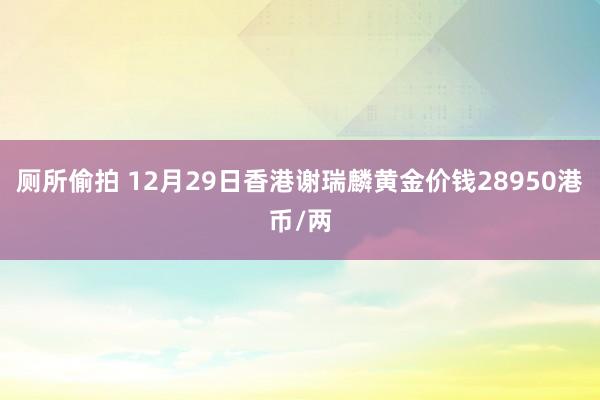 厕所偷拍 12月29日香港谢瑞麟黄金价钱28950港币/两