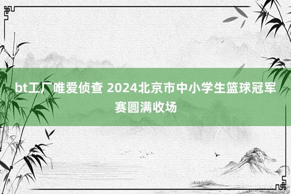 bt工厂唯爱侦查 2024北京市中小学生篮球冠军赛圆满收场