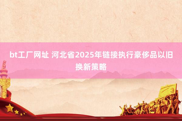 bt工厂网址 河北省2025年链接执行豪侈品以旧换新策略