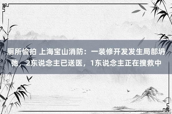 厕所偷拍 上海宝山消防：一装修开发发生局部坍弛，2东说念主已送医，1东说念主正在搜救中