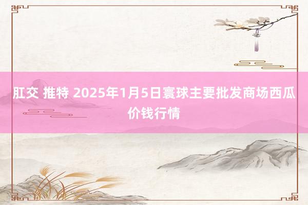肛交 推特 2025年1月5日寰球主要批发商场西瓜价钱行情