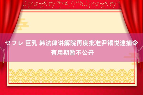 セフレ 巨乳 韩法律讲解院再度批准尹锡悦逮捕令 有用期暂不公开