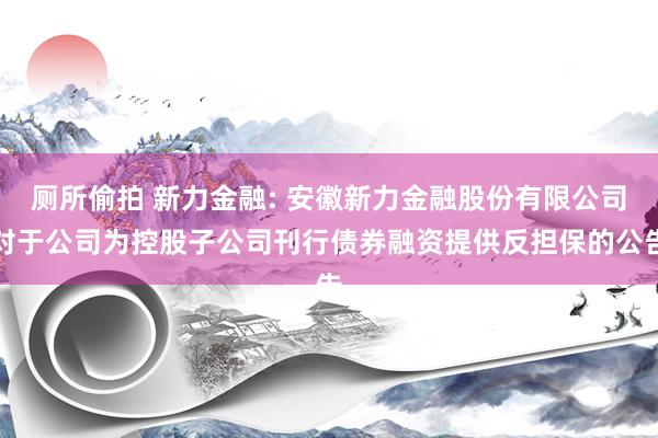 厕所偷拍 新力金融: 安徽新力金融股份有限公司对于公司为控股子公司刊行债券融资提供反担保的公告