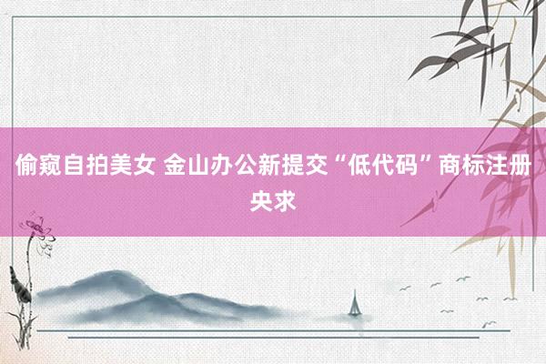 偷窥自拍美女 金山办公新提交“低代码”商标注册央求