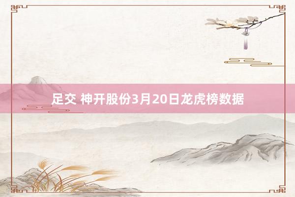 足交 神开股份3月20日龙虎榜数据