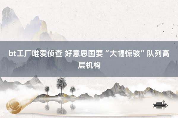 bt工厂唯爱侦查 好意思国要“大幅惊骇”队列高层机构