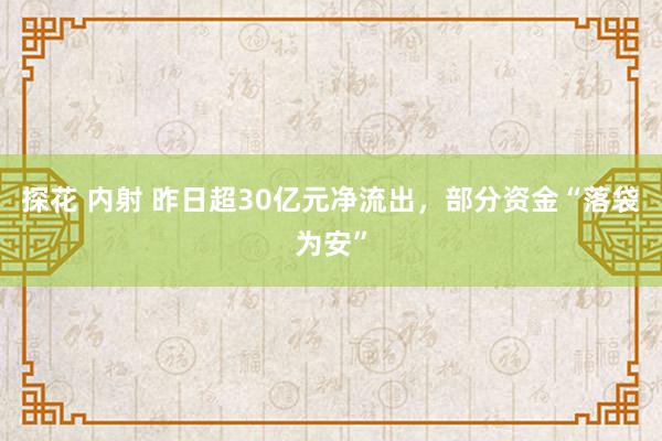 探花 内射 昨日超30亿元净流出，部分资金“落袋为安”