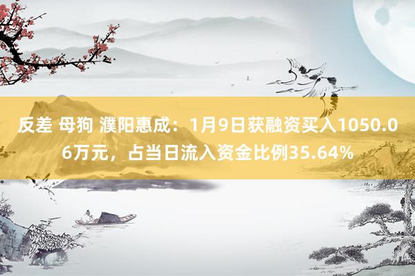 反差 母狗 濮阳惠成：1月9日获融资买入1050.06万元，占当日流入资金比例35.64%