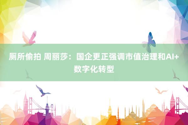 厕所偷拍 周丽莎：国企更正强调市值治理和AI+数字化转型