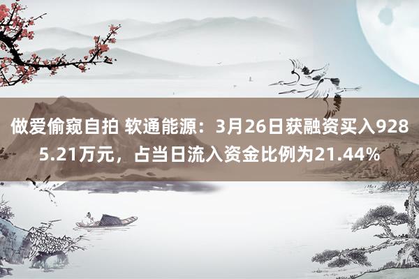 做爱偷窥自拍 软通能源：3月26日获融资买入9285.21万元，占当日流入资金比例为21.44%