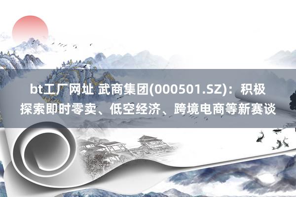 bt工厂网址 武商集团(000501.SZ)：积极探索即时零卖、低空经济、跨境电商等新赛谈