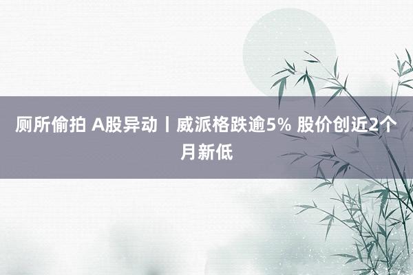 厕所偷拍 A股异动丨威派格跌逾5% 股价创近2个月新低
