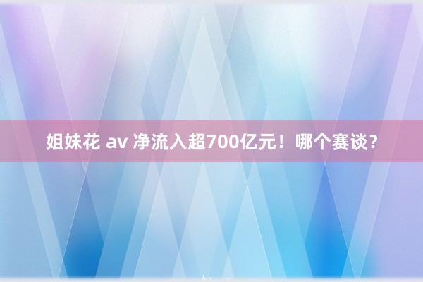 姐妹花 av 净流入超700亿元！哪个赛谈？