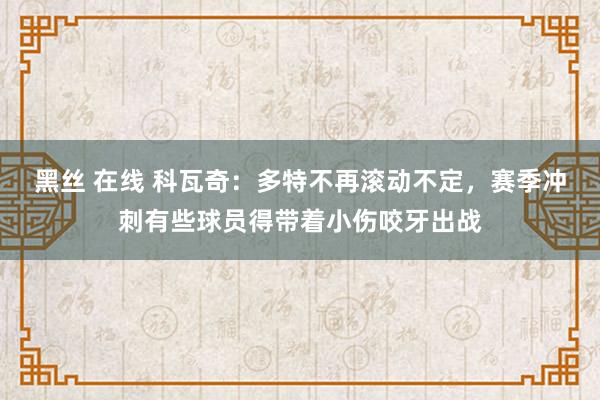 黑丝 在线 科瓦奇：多特不再滚动不定，赛季冲刺有些球员得带着小伤咬牙出战