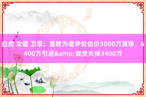 白虎 女優 卫报：曼联为霍伊伦估价3000万英镑，6400万引进&禁受失掉3400万