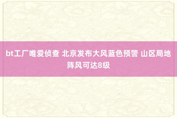 bt工厂唯爱侦查 北京发布大风蓝色预警 山区局地阵风可达8级